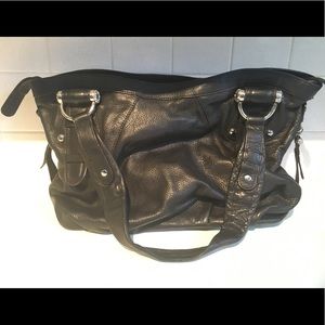 Large  B Makowsky Pebbled Leather Shoulder Bag